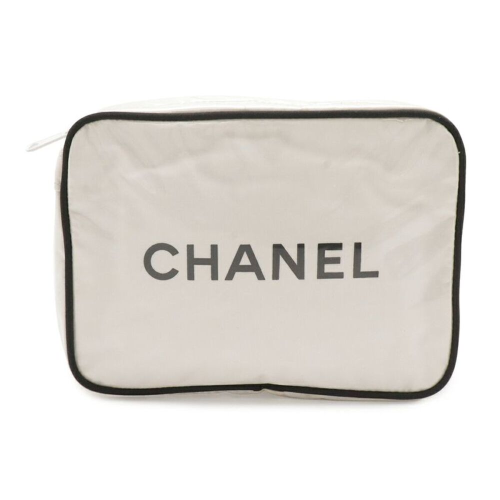 Chanel Logo Travel Pouch Cosmetic Bag
